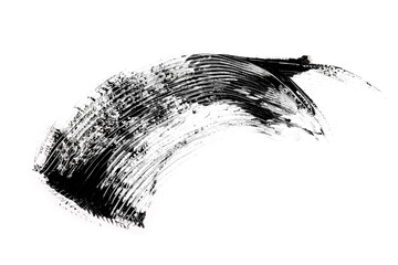 Black mascara brush strokes isolated on white.