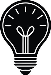 Fototapeta premium light silhouette vector icon, light bulb idea concept, light bulb idea, light bulb icon on white background.
