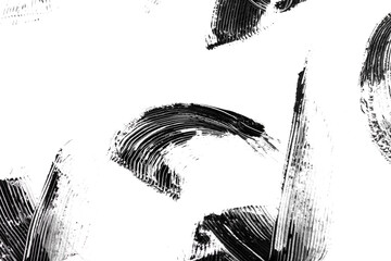 Black mascara brush strokes isolated on white.
