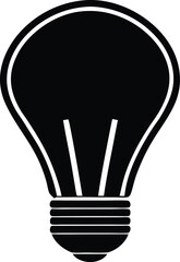 light bulb silhouette vector icon illustration, light bulb icon vector, light bulb icon, bulp silhouette symbol on white background.