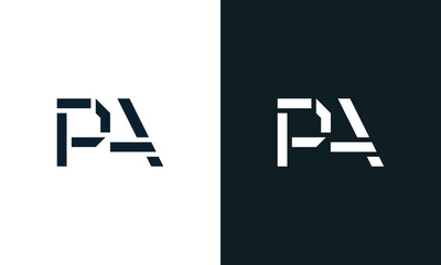 Creative minimal abstract letter PA logo.
