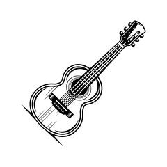 Fototapeta premium Acoustic Guitar Line Art Simple, Elegant Vector Illustration