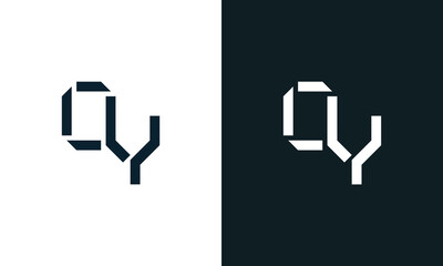 Creative minimal abstract letter OY logo.