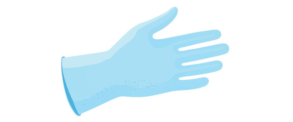 Fototapeta premium Smooth silicone food glove in pastel blue on white background, kitchen concept