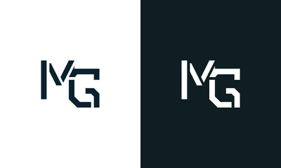 Creative minimal abstract letter MG logo.