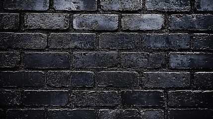 Naklejka premium Textured black brick wall surface, modern design and industrial grunge style