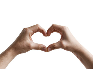 Obraz premium Hands Forming Heart Shape Symbolizing Love Affection and Kindness on Isolated Plain Backdrop Demonstrating Care and Support and Relationship Harmony