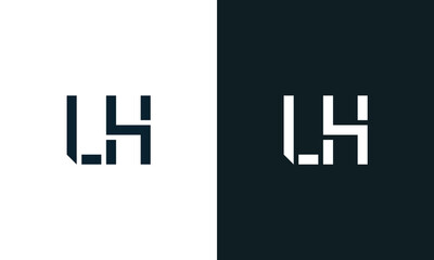 Creative minimal abstract letter LH logo.