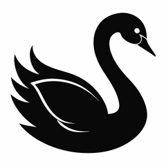Graceful Swan Silhouette Vector Art