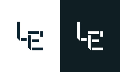Obraz premium Creative minimal abstract letter LE logo.