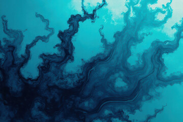 Mesmerizing Ink in Water Photography: Teal & Midnight Blue Swirls Create Dreamlike Patterns