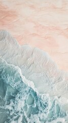 Peaceful beach scene with gentle waves lapping against the shore
