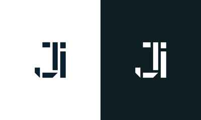 Obraz premium Creative minimal abstract letter JI logo.