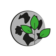 Earth with plant sprout — eco concept icon