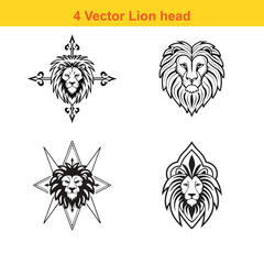 Lion Head,Lion head logo icon, lion face vector Illustration, on a isolated background, EPS