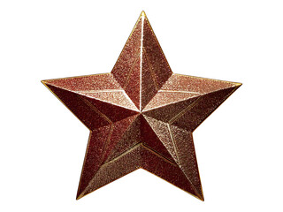 Obraz premium Sparkling bronze glitter star, isolated on white. Perfect for holiday cards, festive decorations, or adding a touch of glamour to your design projects.