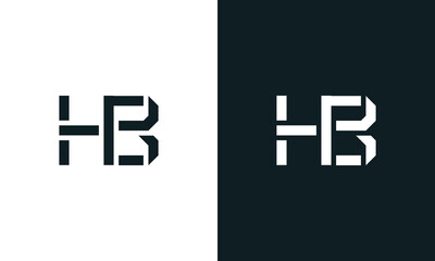 Fototapeta premium Creative minimal abstract letter HB logo.