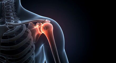 3D Illustration Human Shoulder Joint Pain Anatomy Medical Healthcare Concept