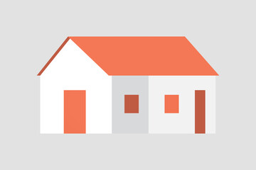 Cute house element, orange & white design vector