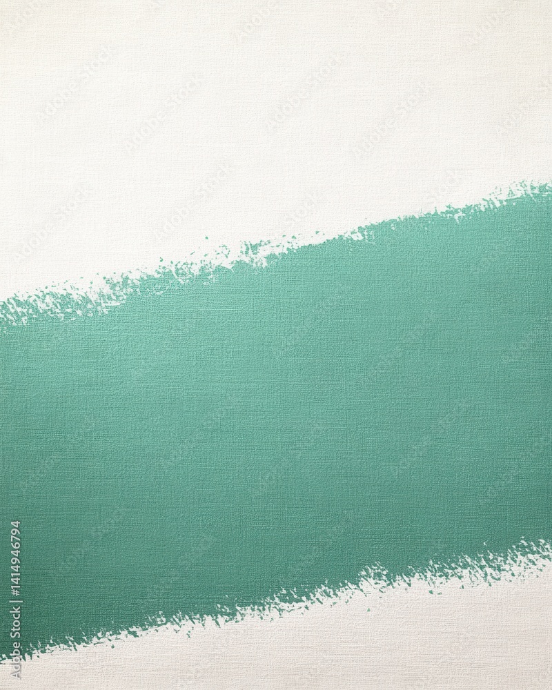Poster textured canvas with a vibrant teal paint stroke creating a dynamic diagonal composition and visual 