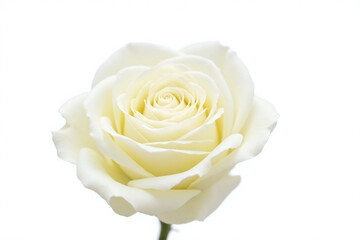 close up of a white rose on a white background