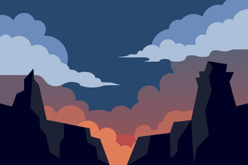 Fototapeta premium silhouette of a man in the mountains