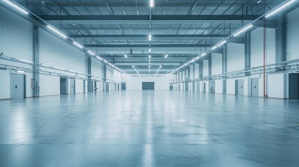 Obraz premium High-tech car manufacturing floor with empty space.