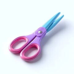 Colorful scissors designed for children, featuring rounded tips for safety.