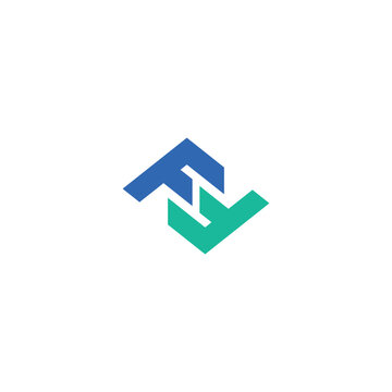 Double F Letter Logo &ndash; Abstract Arrow Symbol in Vector Style