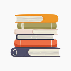 Colorful book spine illustration collage element vector