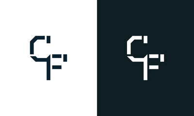 Obraz premium Creative minimal abstract letter CF logo.