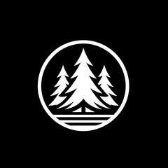 Obraz premium Stylized Pine Tree Vector Graphic 