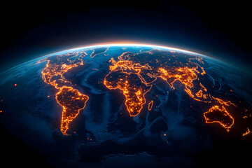 Global Network Of Illuminated Cities On Earth