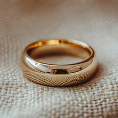 Macro Shot Of A Classic Gold Wedding Band