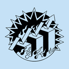 Black business growth element vector