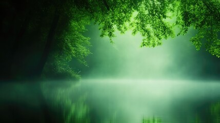 Obraz premium Serene forest reflections