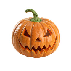 Fototapeta premium Spooky Halloween Jack-o'-Lantern Pumpkin Carving Design with Grinning Face on Transparent Background