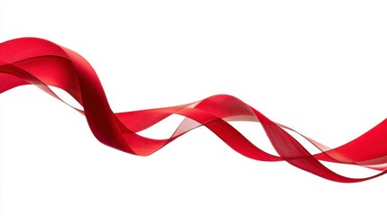 Vibrant red ribbon in dynamic motion, symbolizing energy and fluid elegance