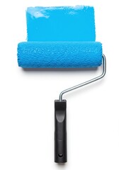 Obraz premium Paint roller in paint isolated on a white background