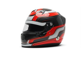 Fototapeta premium Racer's helmet isolated on a white background