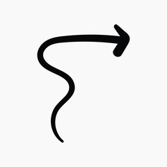 Curved arrow pointing right illustration vector