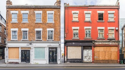 Obraz premium Renovation of a brick facade with modern updates.