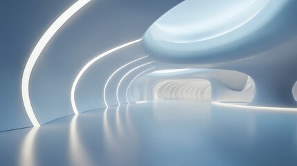 Obraz premium Futuristic Architectural Corridor: A Vision of Modern Design