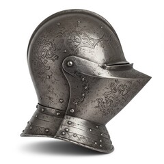 Vintage knight's helmet isolated on a white background