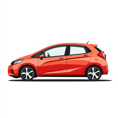 Naklejka premium red car isolated on white