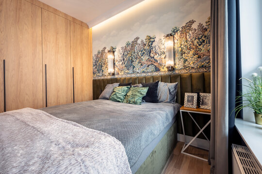 Cozy and stylish bedroom interior