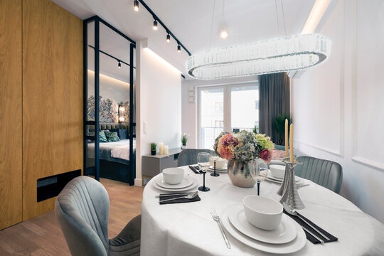 Modern open-plan apartment interior