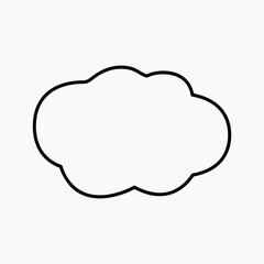 Cloud bubble outline frame vector