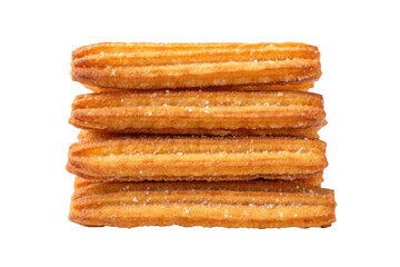 PNG Crispy sugar-dusted churro sticks stack close-up