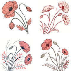 A poppy flower icon with a delicate, wavy petal structure